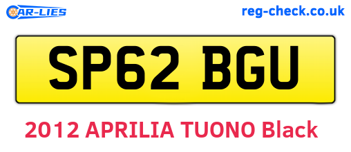 SP62BGU are the vehicle registration plates.