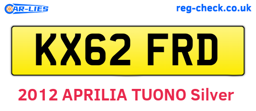 KX62FRD are the vehicle registration plates.