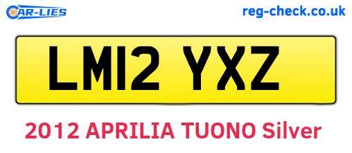 LM12YXZ are the vehicle registration plates.