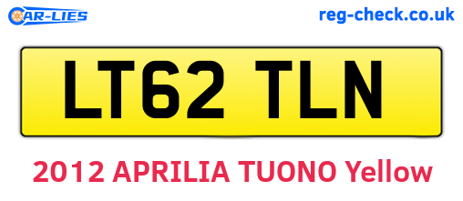 LT62TLN are the vehicle registration plates.