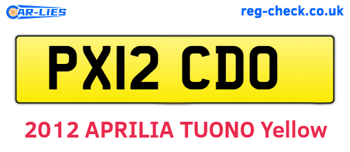 PX12CDO are the vehicle registration plates.