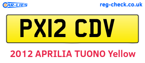 PX12CDV are the vehicle registration plates.