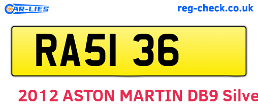 RA5136 are the vehicle registration plates.