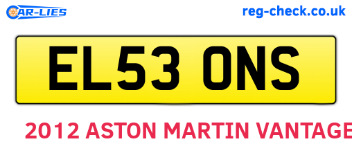 EL53ONS are the vehicle registration plates.