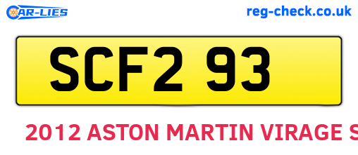 SCF293 are the vehicle registration plates.