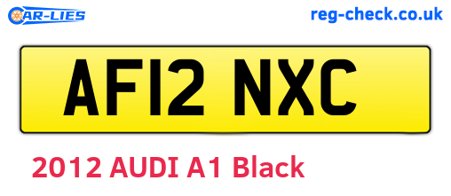 AF12NXC are the vehicle registration plates.