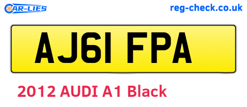 AJ61FPA are the vehicle registration plates.