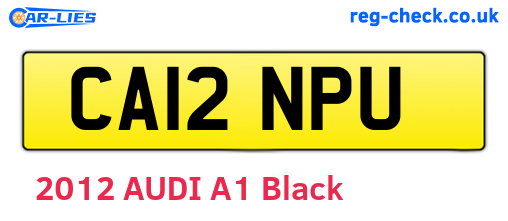 CA12NPU are the vehicle registration plates.