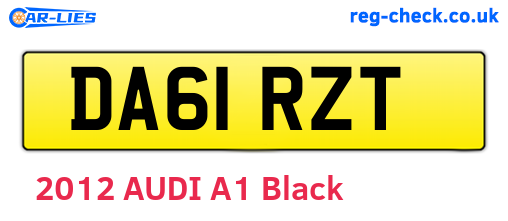 DA61RZT are the vehicle registration plates.