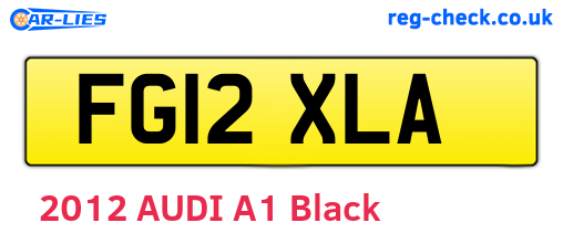 FG12XLA are the vehicle registration plates.