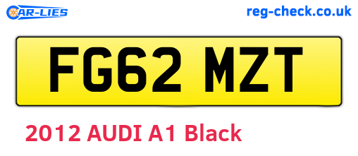FG62MZT are the vehicle registration plates.