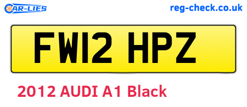 FW12HPZ are the vehicle registration plates.