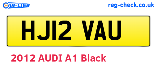 HJ12VAU are the vehicle registration plates.