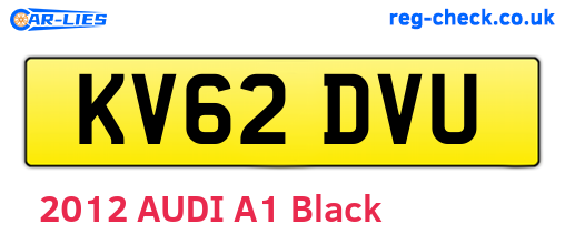 KV62DVU are the vehicle registration plates.