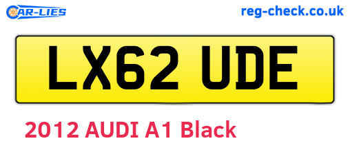 LX62UDE are the vehicle registration plates.