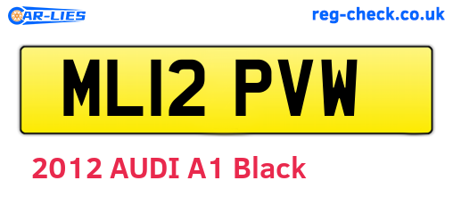 ML12PVW are the vehicle registration plates.