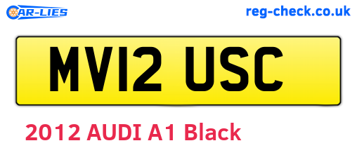 MV12USC are the vehicle registration plates.