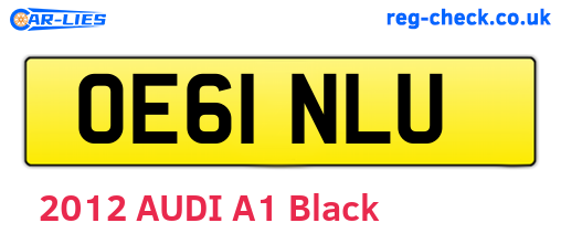 OE61NLU are the vehicle registration plates.