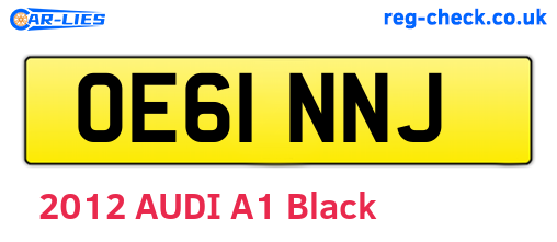 OE61NNJ are the vehicle registration plates.