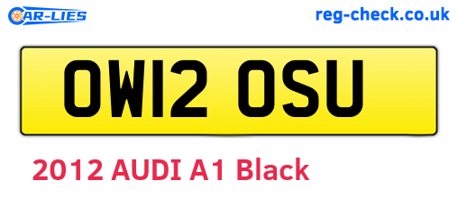 OW12OSU are the vehicle registration plates.