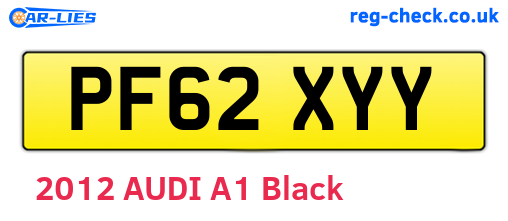 PF62XYY are the vehicle registration plates.