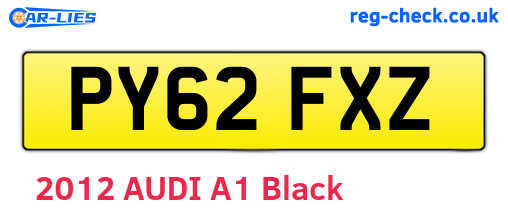 PY62FXZ are the vehicle registration plates.