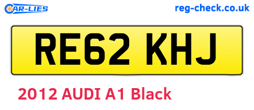 RE62KHJ are the vehicle registration plates.