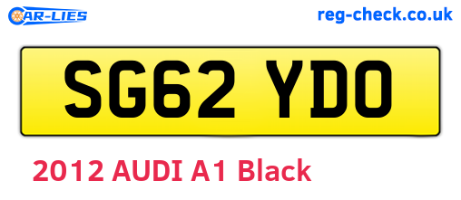 SG62YDO are the vehicle registration plates.