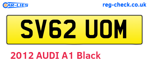 SV62UOM are the vehicle registration plates.