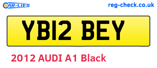 YB12BEY are the vehicle registration plates.