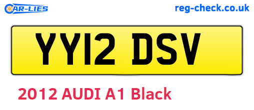 YY12DSV are the vehicle registration plates.