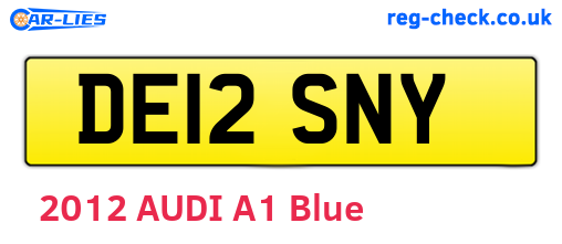DE12SNY are the vehicle registration plates.