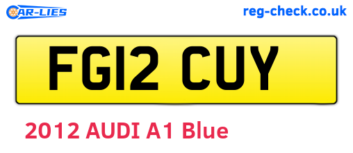 FG12CUY are the vehicle registration plates.