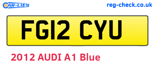 FG12CYU are the vehicle registration plates.