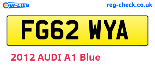 FG62WYA are the vehicle registration plates.