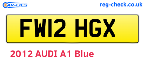 FW12HGX are the vehicle registration plates.