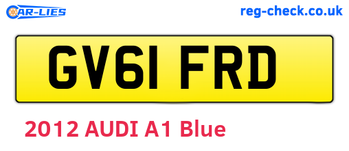 GV61FRD are the vehicle registration plates.