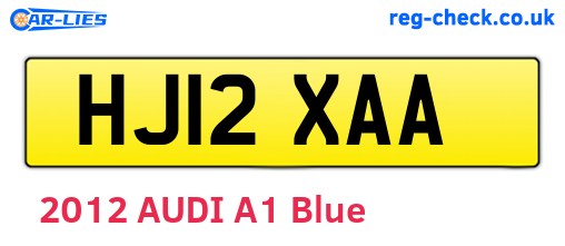 HJ12XAA are the vehicle registration plates.