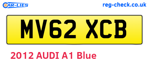 MV62XCB are the vehicle registration plates.