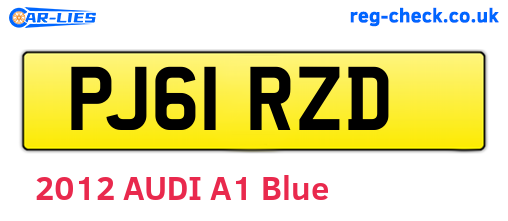 PJ61RZD are the vehicle registration plates.