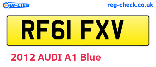 RF61FXV are the vehicle registration plates.