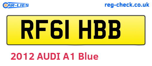 RF61HBB are the vehicle registration plates.