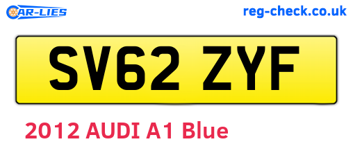SV62ZYF are the vehicle registration plates.