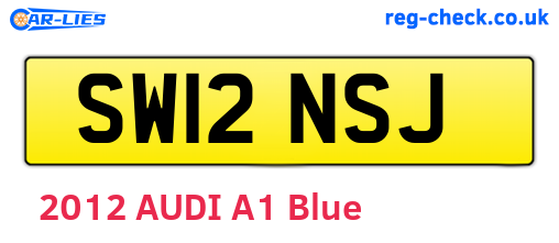 SW12NSJ are the vehicle registration plates.