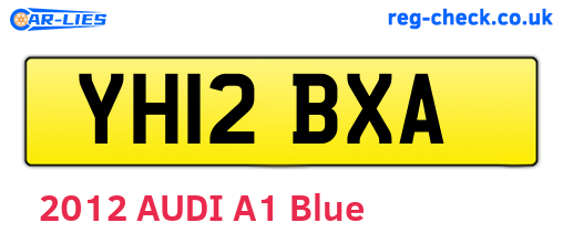 YH12BXA are the vehicle registration plates.