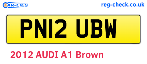 PN12UBW are the vehicle registration plates.