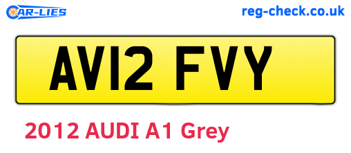 AV12FVY are the vehicle registration plates.