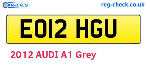 EO12HGU are the vehicle registration plates.