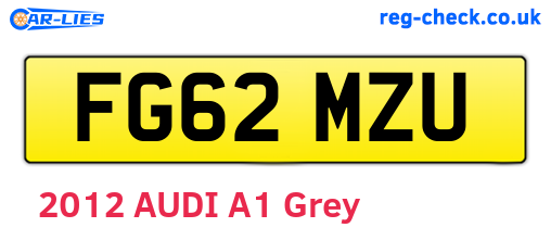 FG62MZU are the vehicle registration plates.