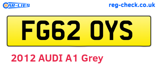 FG62OYS are the vehicle registration plates.